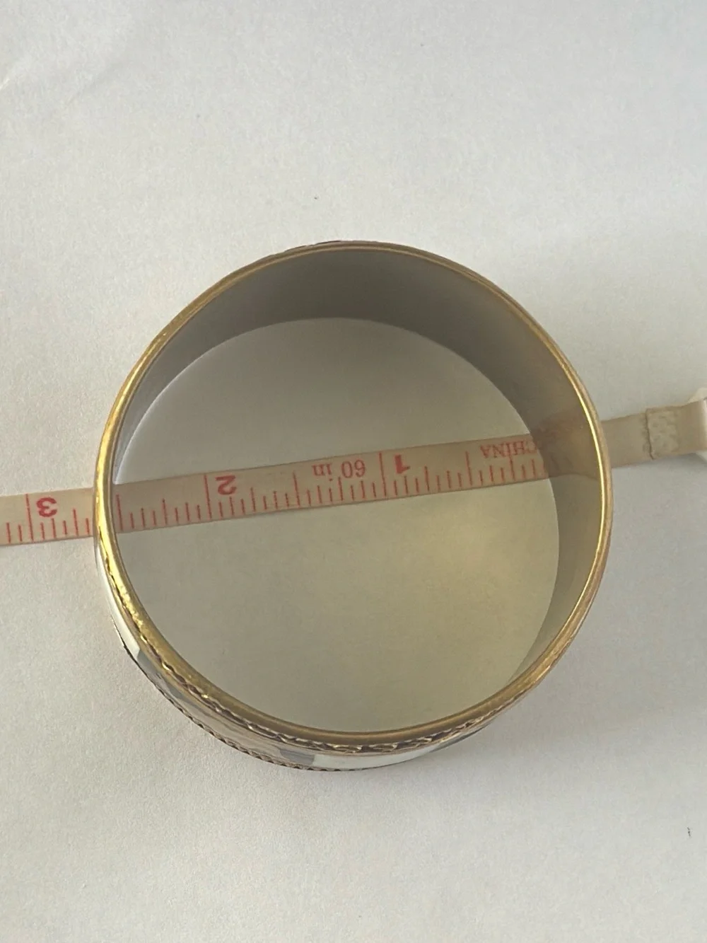 Vintage Brass Elephant & Mother of Pearl Inlay Bangle Bracelet
